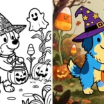 Bluey Coloring Pages on Halloween