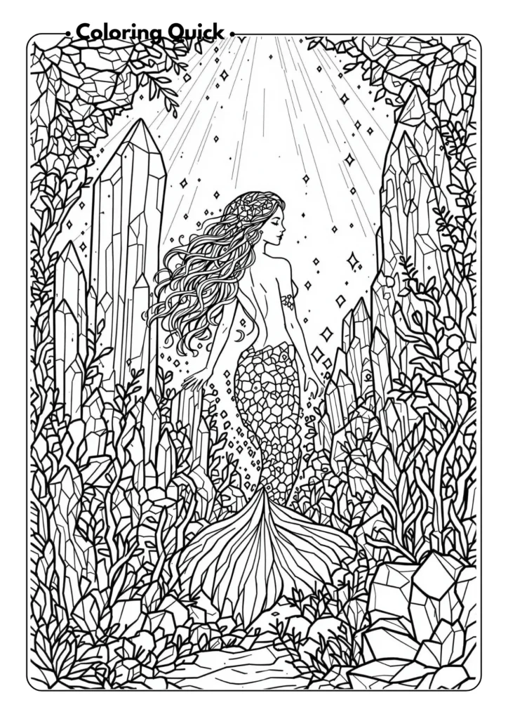 mermaid in a underwater crystal garden