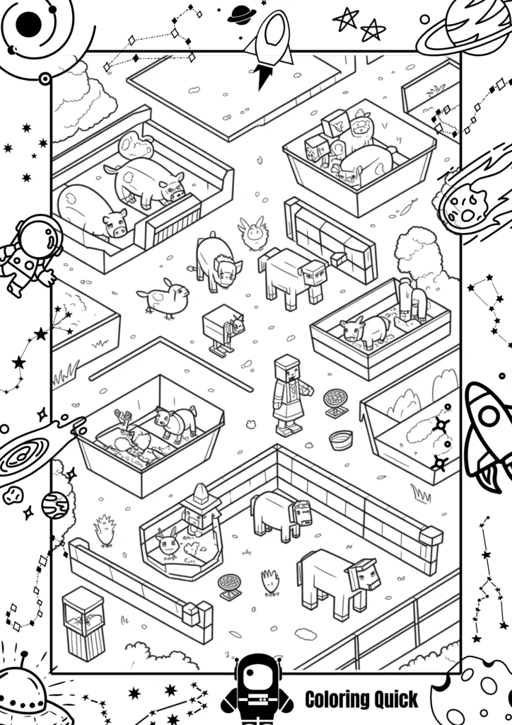 Minecraft Animals Coloring Pages