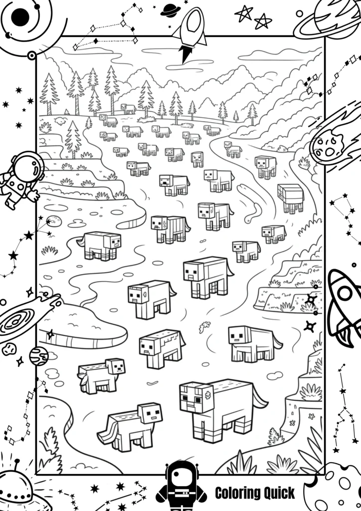 Minecraft Animals Coloring sheets