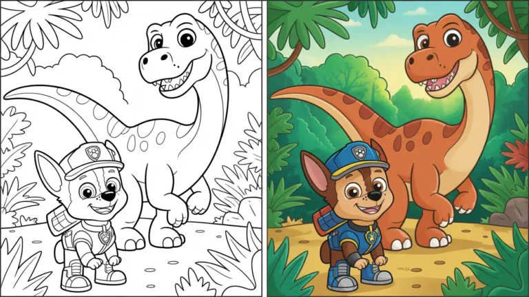 DINO RESCUE Paw Patrol Coloring Sheets
