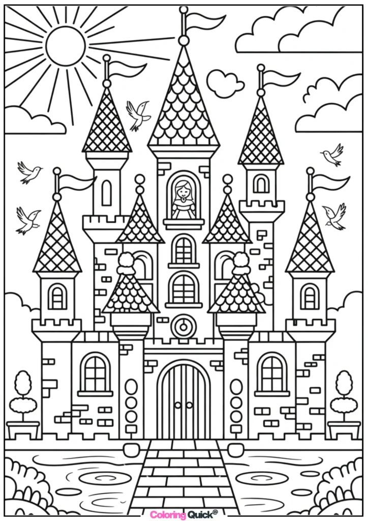 Princess Castle Coloring Sheets