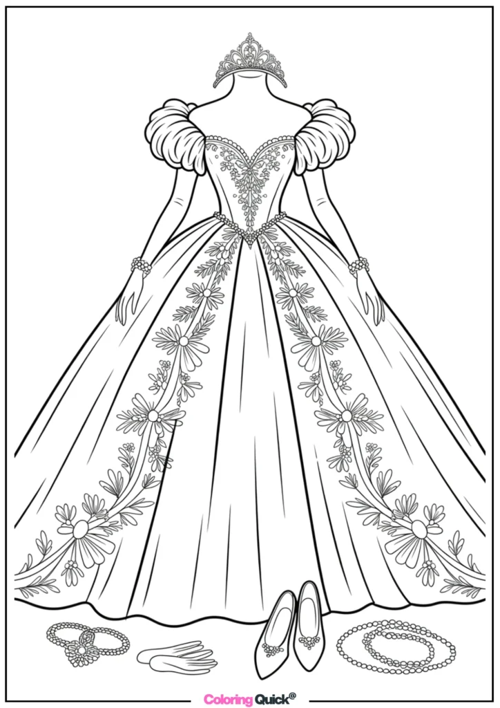 Princess Dress Coloring Sheets