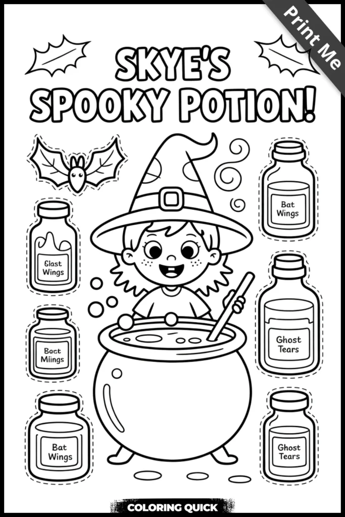 INTERACTIVE Pups & Potions Craft Sheets