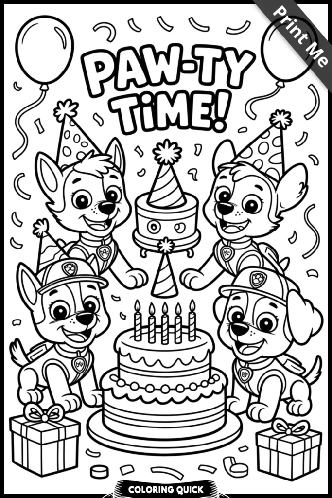 HAPPY BIRTHDAY Paw Patrol Printable Sheets