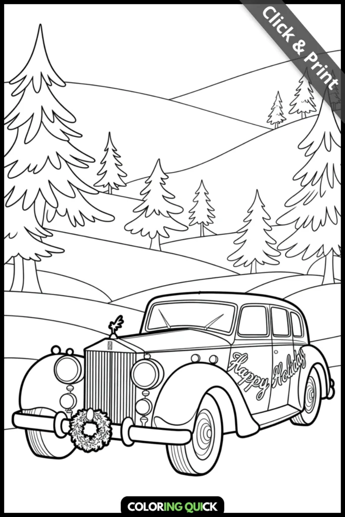 Vintage Car & Winter mood Printable