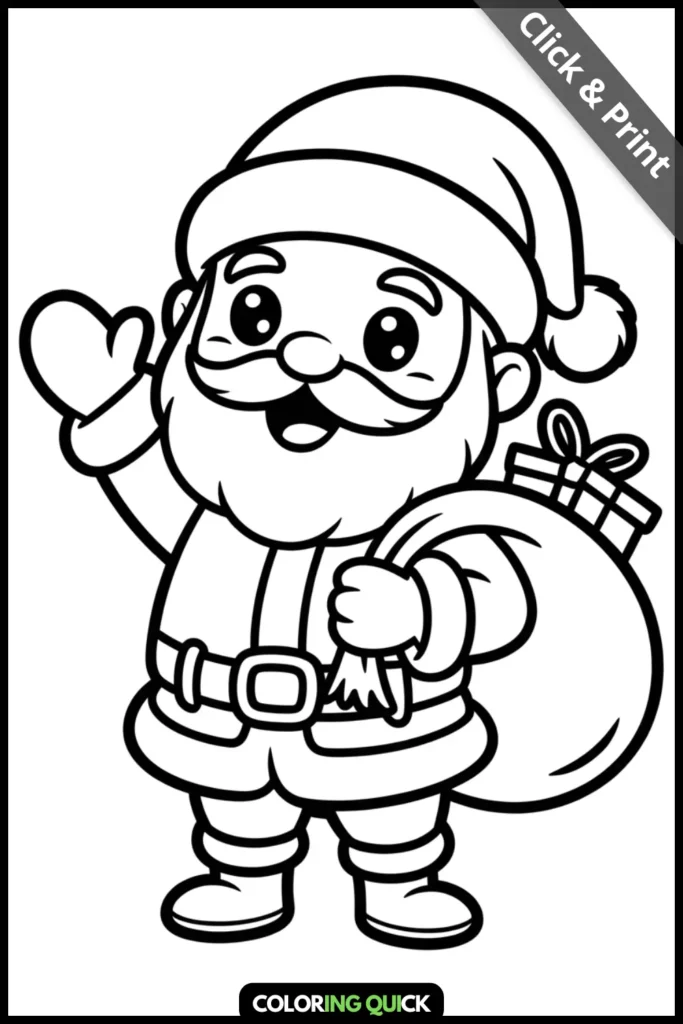CUTE Chibi Santa Claus Coloring Pages PDF 