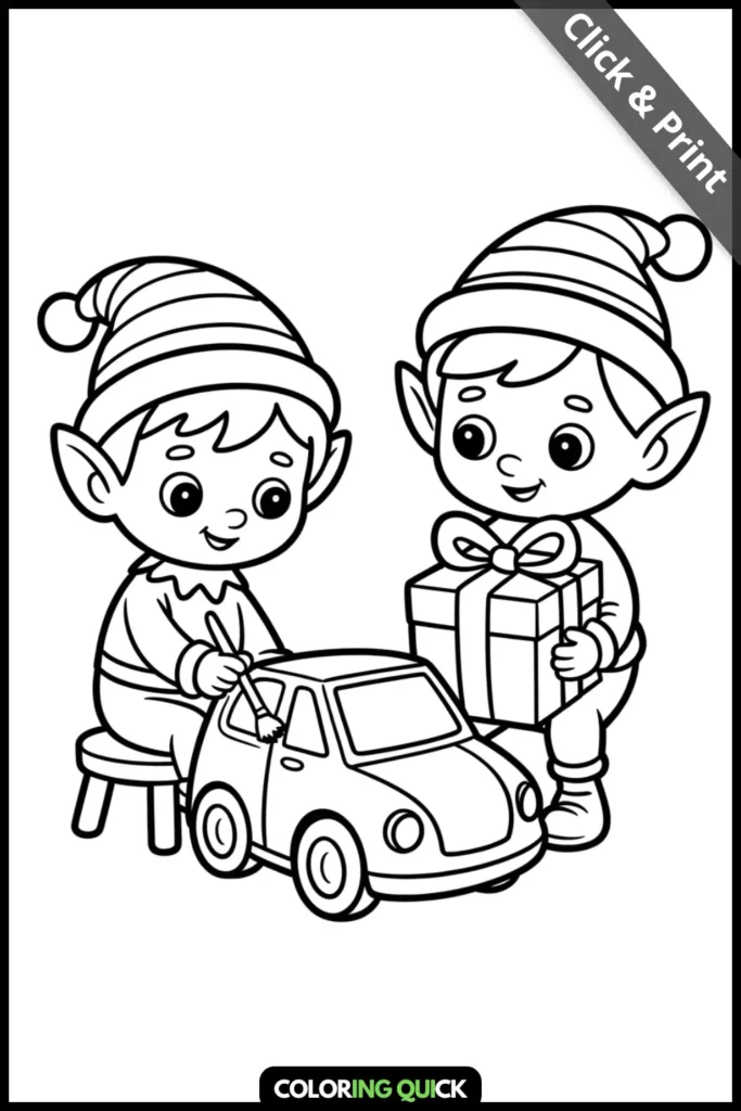 ADORABLE Christmas Elves Coloring Sheets